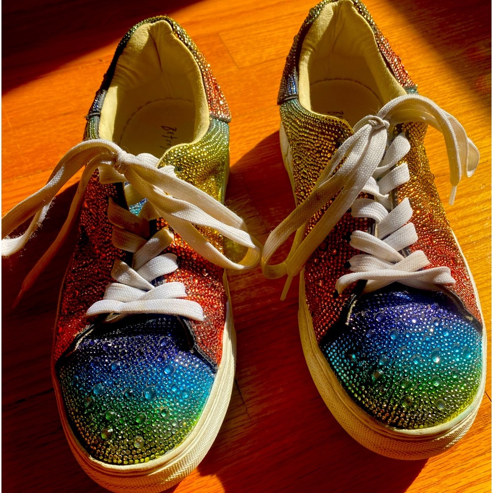 Betsy Johnson Rainbow Rhinestone Sneakers